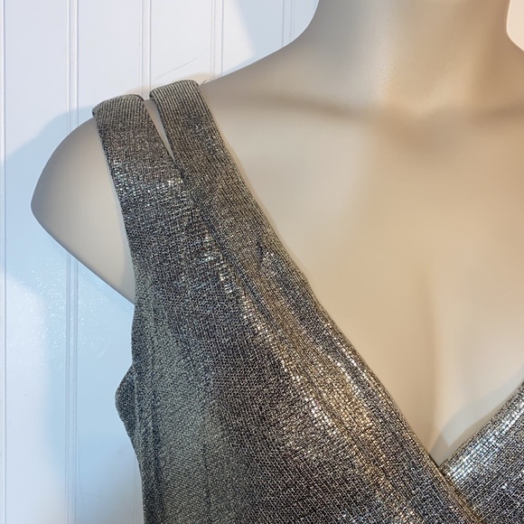 LRL gold shimmer evening gown floor length good stretch fully lined - Picture 8 of 12